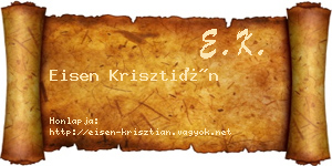 Eisen Krisztián névjegykártya