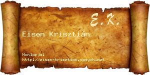 Eisen Krisztián névjegykártya